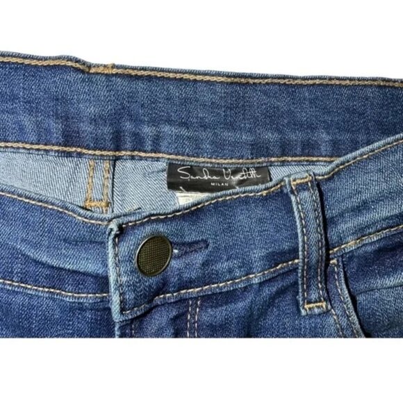 Sandra Venditti Milan blue patchwork slim-fit denim jeans size 26 - Picture 6 of 7